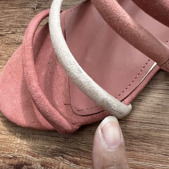 White House Black Market Briella Adobe Strappy Slide Flats Pink Sandal Size 8.5M - Picture 9 of 9